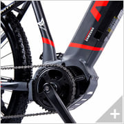 Bicicletta elettrica Mountain e-Bike CANYON 5.2: particolare catena e guarnitura