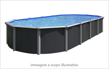 Kit piscina in acciaio Osmose antracite: la struttura in acciaio