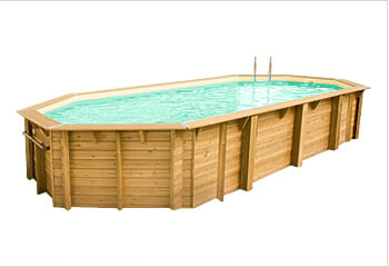 Kit piscina della  piscina in legno fuori terra da esterno Azura 750x400 Liner sabbia: struttura in legno