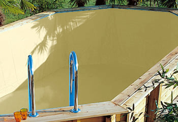 Kit piscina della  piscina in legno fuori terra da esterno Azura 750x400 Liner sabbia: rivestimento interno o LINER azzurro