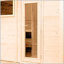 Sauna finlandese da giardino o da esterno Scala Large - Porta in legno e vetro