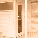 Sauna finlandese da giardino o da esterno Scala Medium - Porta in legno e vetro
