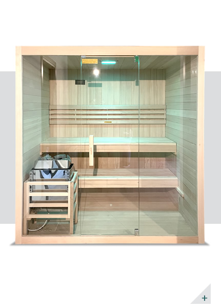 Sauna finlandese - Incluso nel kit sauna - Struttura in legno 180x130