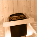 Sauna finlandese a botte da giardino o da esterno Kammi 220 - Protezione stufa elettrica