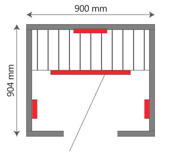 Sauna infrarossi Eva 90 - Prospetto tecnico
