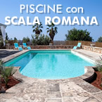 Kit piscine interrate in pannelli d'acciaio con Scala Romana