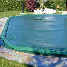 Copertura invernale con fascette + tubolari per piscina a forma libera - 400 g/mq