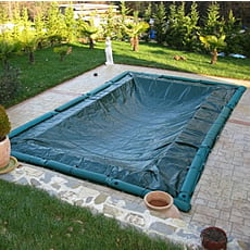 Copertura invernale con fascette + tubolari per piscina rettangolare 8x3 m - 210 g/mq