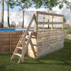 Piattaforma gre Deck1 per piscina in legno 